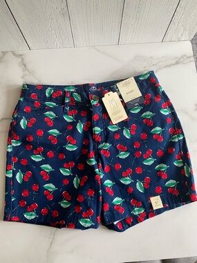 St. John's Bay Navy Cherry Print Shorts